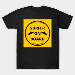 SURFER ON BOARD CAR/MOTOR BIKE STICKERS AND MORE 2 T-Shirt